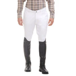 TuffRiderMen's Patrol Knee Patch Breeches -Equestrian Clothing Store 10029 240 01 wht lwr.hlf