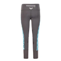 TuffRider Children's Artemis EquiCool Riding Tights -Equestrian Clothing Store 100914 504 26 charcoal print 2