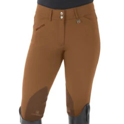 Romfh Ladies Sarafina Euro Seat Knee Patch Breeches -Equestrian Clothing Store 468455 ERS Romfh.Ladies.Sarafina.Euro .Seat .KneePatch.Breech Classic.Maple