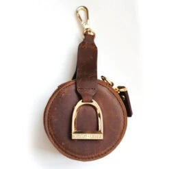 Oakbark & Chrome Stirrup Accessory Keeper -Equestrian Clothing Store AK BRI 002 oakbarkandchrome.stirrupaccessory.brindle2