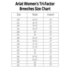 Ariat Women's Tri Factor Grip Knee Patch Breech -Equestrian Clothing Store Ariat Breeches Size Charts 600x600 5f0312bd c305 4802 9273 40631f9c33c1