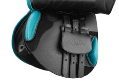 Bates Victrix Saddle With HART -Equestrian Clothing Store B Victrix Cblk Aqua girthpoints