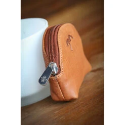 Penelope Coin Purse -Equestrian Clothing Store CPB French.EQ Penelope Coin.Purse Zipper Brandy