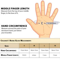 TuffRider Kids Leather Summer Gloves -Equestrian Clothing Store Children.Riding.Gloves.Sizing.Chart