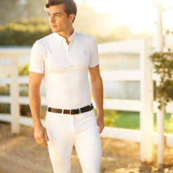 Ariat Men's TEK Short Sleeve Show Shirt -Equestrian Clothing Store CopyofS20 MNS ENGL LaCunha Carmel Shot 02 0900