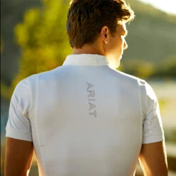 Ariat Men's TEK Short Sleeve Show Shirt -Equestrian Clothing Store CopyofS20 MNS ENGL LaCunha Carmel Shot 02 1276