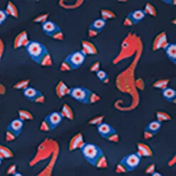 Essex Classics Girls "Seahorsin' Around" Talent Yarn Wrap Collar Long Sleeve Show Shirt -Equestrian Clothing Store EC SRG48 W1 GRL WRAP LS SeahorsinArnd Swatch