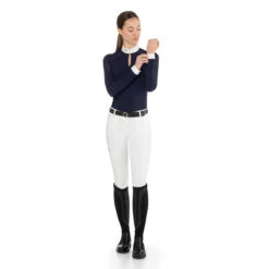 EGO 7 Women's Teresa Long Sleeve Show Shirt -Equestrian Clothing Store EGO7 Teresa.LS Navy Front