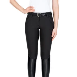 Equiline Women's X Shape Knee Grip Breech -Equestrian Clothing Store EQline 181 N08674 XShapeKG Black Front
