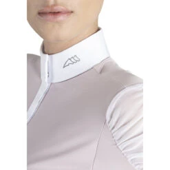 Equiline Women's GinnyG Competition Polo With Microstuds -Equestrian Clothing Store EQline GinnyG.Show .Polo .Microstuds Violet.Ice Detail