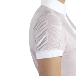 Equiline Women's GinnyG Competition Polo With Microstuds -Equestrian Clothing Store EQline GinnyG.Show .Polo .Microstuds Violet.Ice Side