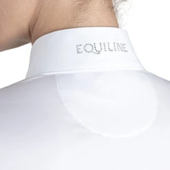 Equiline Women's GollyG Long Sleeve Show Shirt -Equestrian Clothing Store EQline GollyG.LS .Show .Shirt White Detail