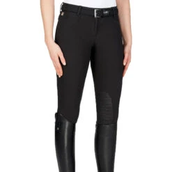 Equiline Women's Ash Riding Breeches With X-Grip Knee Patch -Equestrian Clothing Store EQline N08698 Ash.XGripKP Black