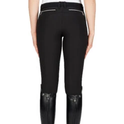 Equiline Women's Ash Riding Breeches With X-Grip Knee Patch -Equestrian Clothing Store EQline N08698 Ash.XGripKP Black Back