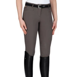 Equiline Women's Ash Riding Breeches With X-Grip Knee Patch -Equestrian Clothing Store EQline N08698 Ash.XGripKP Marsh