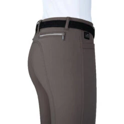 Equiline Women's Ash Riding Breeches With X-Grip Knee Patch -Equestrian Clothing Store EQline N08698 Ash.XGripKP Marsh Detail