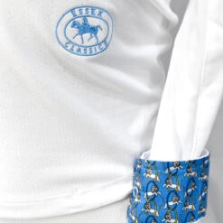 Essex Classics Girls "Lions" Talent Yarn Wrap Collar Long Sleeve Show Shirt -Equestrian Clothing Store ESL32 W2 Blue.Lions Straight 7ef69b1b b48b 435a bb2c c26650579193