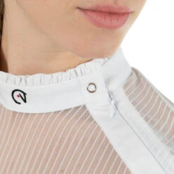 EGO 7 Women's Nina Long Sleeve Show Shirt -Equestrian Clothing Store Ego7 Womens.Nina .LS .Show .Shirt White Detail