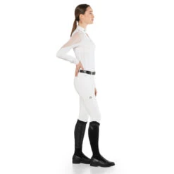 EGO 7 Women's Nina Long Sleeve Show Shirt -Equestrian Clothing Store Ego7 Womens.Nina .LS .Show .Shirt White Side