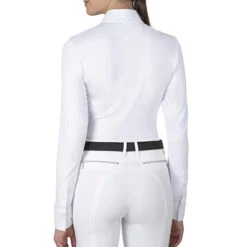 Equiline Women's CenteC Long Sleeve Show Shirt -Equestrian Clothing Store Equiline CenteC Long.Sleeve.Show .Shirt White 01
