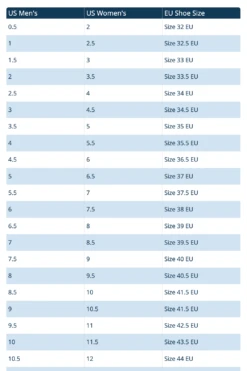 Equiline RudyK Leather Sneakers -Equestrian Clothing Store Eu to US shoe size chart