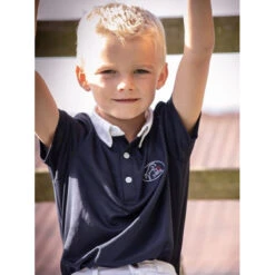 Jump'in Boy's Short Sleeve Gaston Competition Polo Shirt -Equestrian Clothing Store Jump.In Boys.Gaston.Polo .Show .Shirt Navy.2