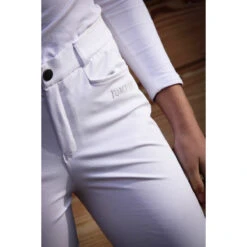 Jump'in Unisex Junior Sacha Breeches -Equestrian Clothing Store Jump.In Unisex.Junior.Sacha .Breeches White Front.Logo