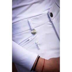 Jump'in Unisex Junior Sacha Breeches -Equestrian Clothing Store Jump.In Unisex.Junior.Sacha .Breeches White Front.Pocket