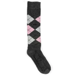 USG Karo Socks -Equestrian Clothing Store KARO KL.USG Socks Drk.Grey .Lt .Grey .Pink Front