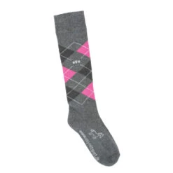 USG Karo Socks -Equestrian Clothing Store KARO KL.USG Socks Grey.Rose Front
