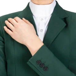 Equiline Women's Hayley Hunter Show Coat In X-Cool Evo -Equestrian Clothing Store M00874 EQuiline Hayley.Hunter Green Detail