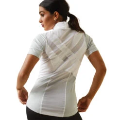 Ariat Womens Ascent 1/4 Zip Short Sleeve Show Shirt -Equestrian Clothing Store S23 WMS ENGL 10043400 back