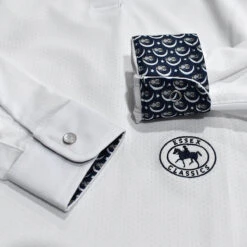 Essex Classics Ladies "Owls" Talent Yarn Wrap Collar Long Sleeve Show Shirt 15 Essex Classics Ladies "Owls" Talent Yarn Wrap Collar Long Sleeve Show Shirt -Equestrian Clothing Store SRL44 W1 02