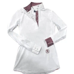 Essex Classics Ladies "Owls" Talent Yarn Wrap Collar Long Sleeve Show Shirt 18 Essex Classics Ladies "Owls" Talent Yarn Wrap Collar Long Sleeve Show Shirt -Equestrian Clothing Store SRL44 W2 02