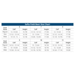 Ovation Ladies Sofia Black Field Boot 7 Ovation Ladies Sofia Black Field Boot -Equestrian Clothing Store SofiaFieldBoots SizeChart