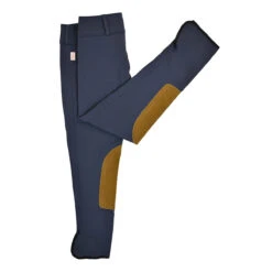 Tailored Sportsman Vintage Mid Rise Front Zip Breeches -Equestrian Clothing Store T.Sports 1963 French.Blue Tan 3