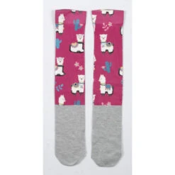 USG Happy Print Soft Socks -Equestrian Clothing Store US3000 KL.USG Happy.Print .Socks Pink.Alpaca Front