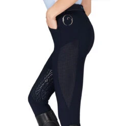 Vestrum Women's Ischia Knee Grip Breeches 7 Vestrum Women's Ischia Knee Grip Breeches -Equestrian Clothing Store Vestrum Ischia.Knee .Patch .Breeches Navy Mesh