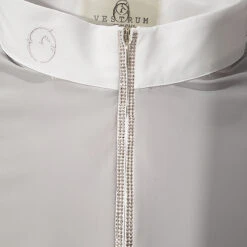 Vestrum Women's Manarola Short Sleeve Show Shirt -Equestrian Clothing Store Vestrum Manarola.SS .Show .Shirt Light.Grey Zipper