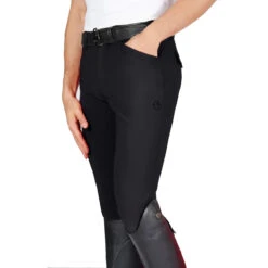 Vestrum Men's San Diego Knee Patch Breeches -Equestrian Clothing Store Vestrum San.Diego .Knee .Grip .Breech Black Front.2