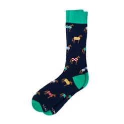Wild Attire Inc. Horsin' Around Carded Cotton Socks 11 Wild Attire Inc. Horsin' Around Carded Cotton Socks -Equestrian Clothing Store Wild.Attire.Inc navy blue carded cotton horsin around 01