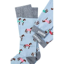 Wild Attire Inc. Horsin' Around Carded Cotton Socks 14 Wild Attire Inc. Horsin' Around Carded Cotton Socks -Equestrian Clothing Store Wild.Attire.Inc pale blue carded cotton horsin around 02