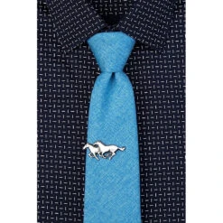 Wild Attire Inc. Wild Horses Antiquated Silver Metal Tie Bar -Equestrian Clothing Store antiqued silver metal wild horses 03