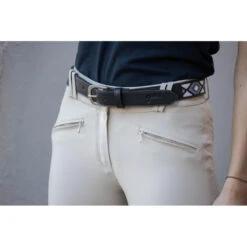Penelope Pearl Belt -Equestrian Clothing Store ceinture pearl noir blanc 2