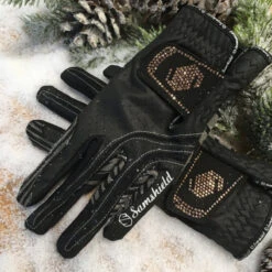Samshield V Skin Swarovski Gloves- Rose Gold Crystals 12 Samshield V Skin Swarovski Gloves- Rose Gold Crystals -Equestrian Clothing Store gloveblack 17806.1586355543.1280.1280