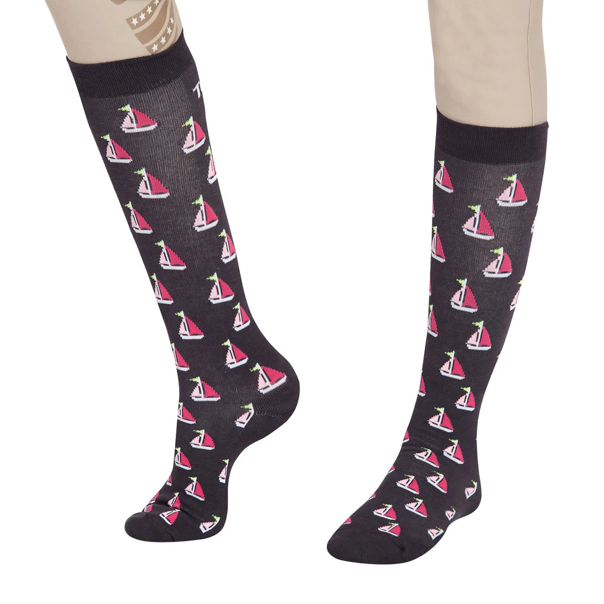 TuffRider Ladies Flamingo/Boat/Horse Knee Hi Socks 4 TuffRider Ladies Flamingo/Boat/Horse Knee Hi Socks - Image 2