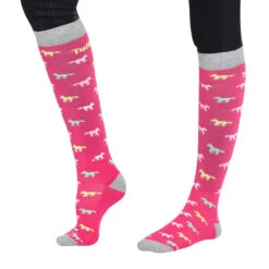 TuffRider Ladies Flamingo/Boat/Horse Knee Hi Socks 10 TuffRider Ladies Flamingo/Boat/Horse Knee Hi Socks -Equestrian Clothing Store jpc tr ladies boat.flamingo.horse .socks 5