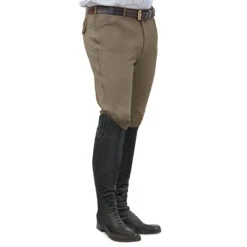 Ovation Men's EuroWeave Front Zip 4-Pocket Knee Patch Breeches -Equestrian Clothing Store light tan 40541.1588796603.1280.1280