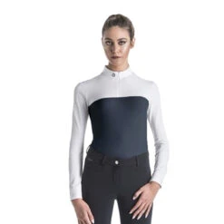 EGO 7 Women's Lace Top Long Sleeve -Equestrian Clothing Store navywhite