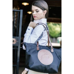 Tucker Tweed Devon Day Bag -Equestrian Clothing Store tucker tweed equestrian devon day bag hunter jumper on.model